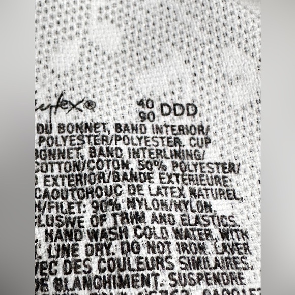 BRA Playtex 40DDD White 2700 No Wire Full Coverage 5 Eye 3444 AF - Picture 5 of 10